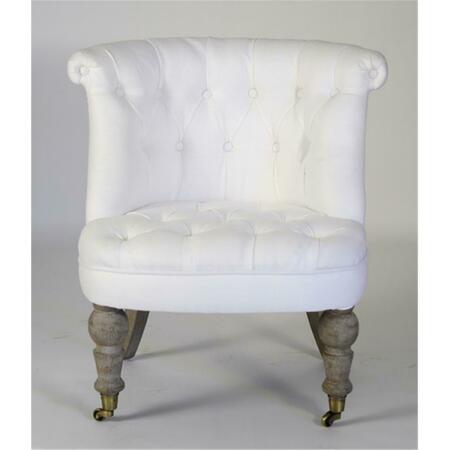 D2D TECHNOLOGIES Amelie Slipper Chair- White Linen - 26 x 27 x 25 in. D23283936
